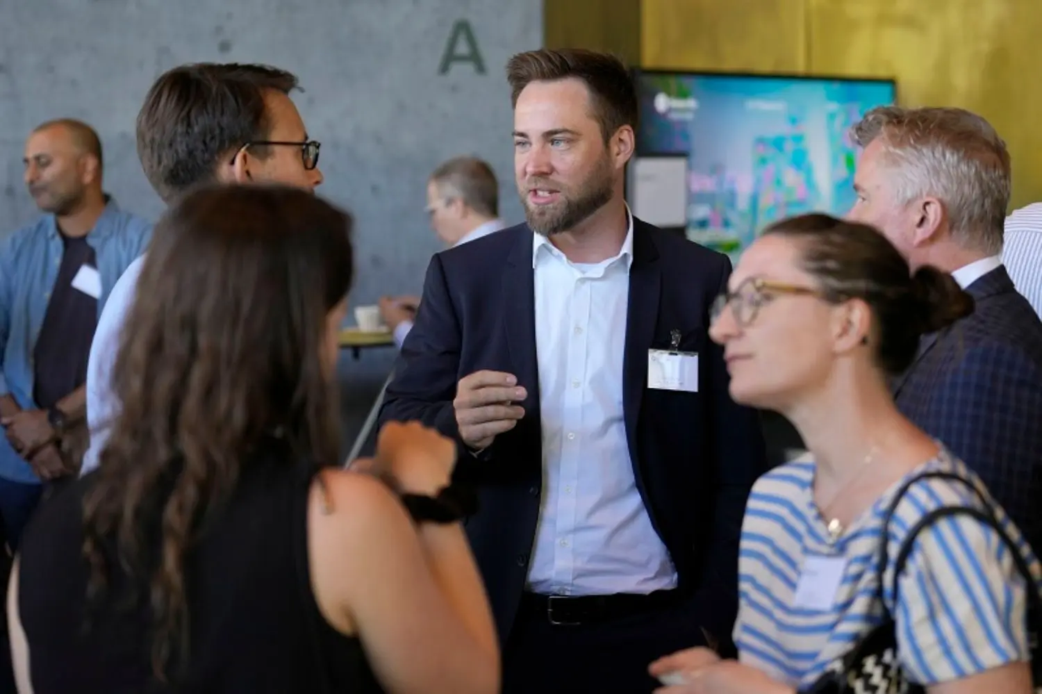 Networking at The Next Web conference.