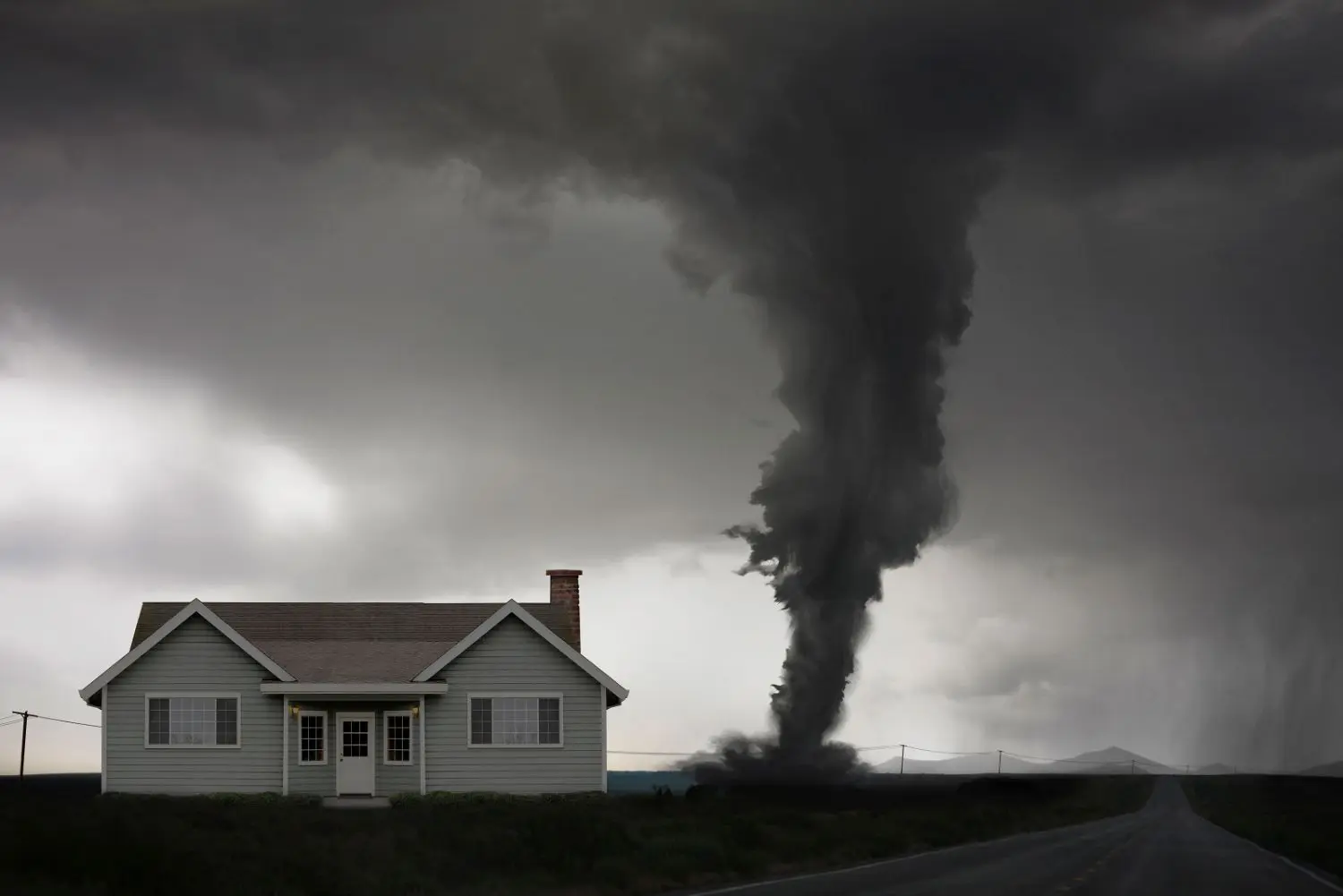 Tornado next to the house