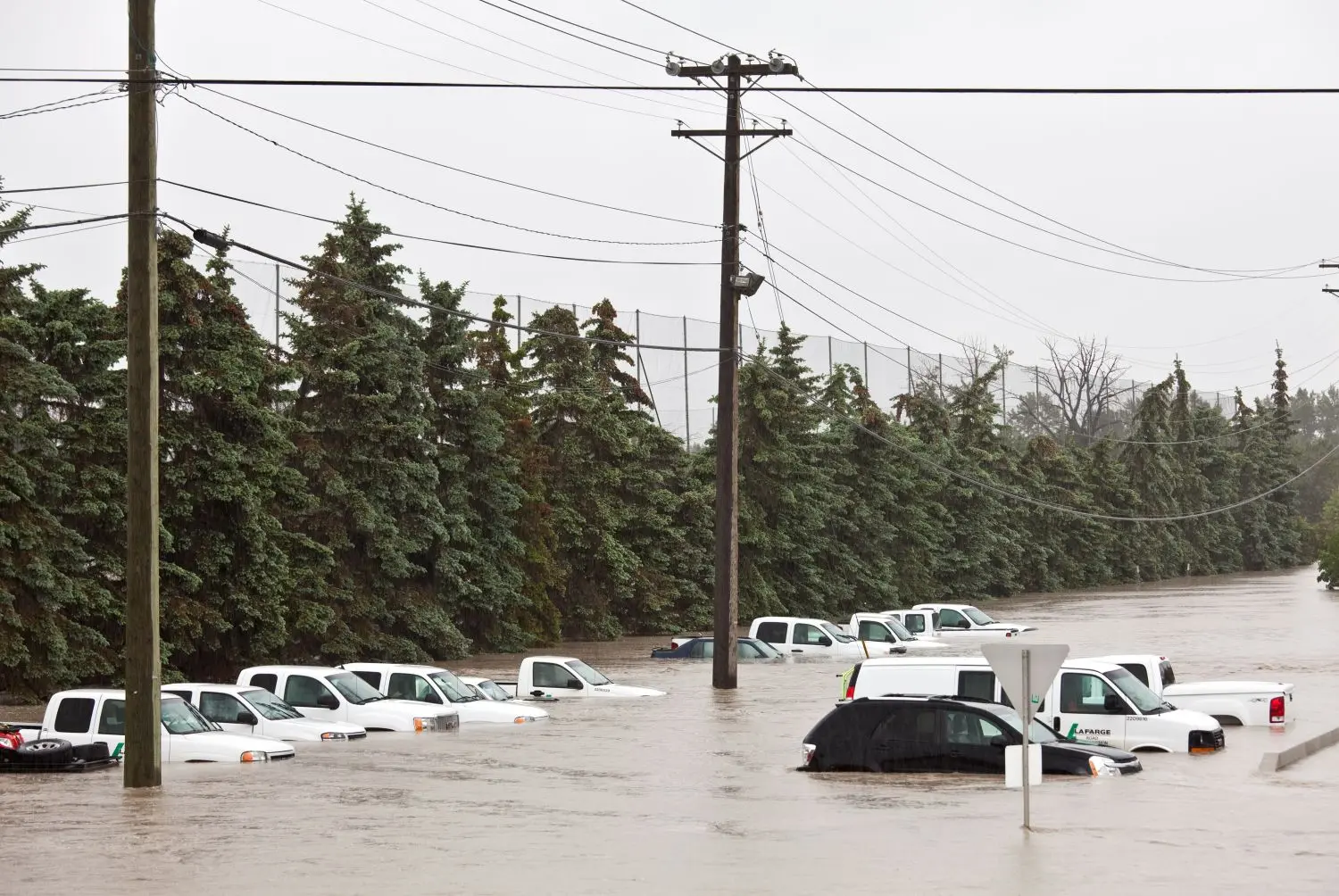 Calgary flooded cars