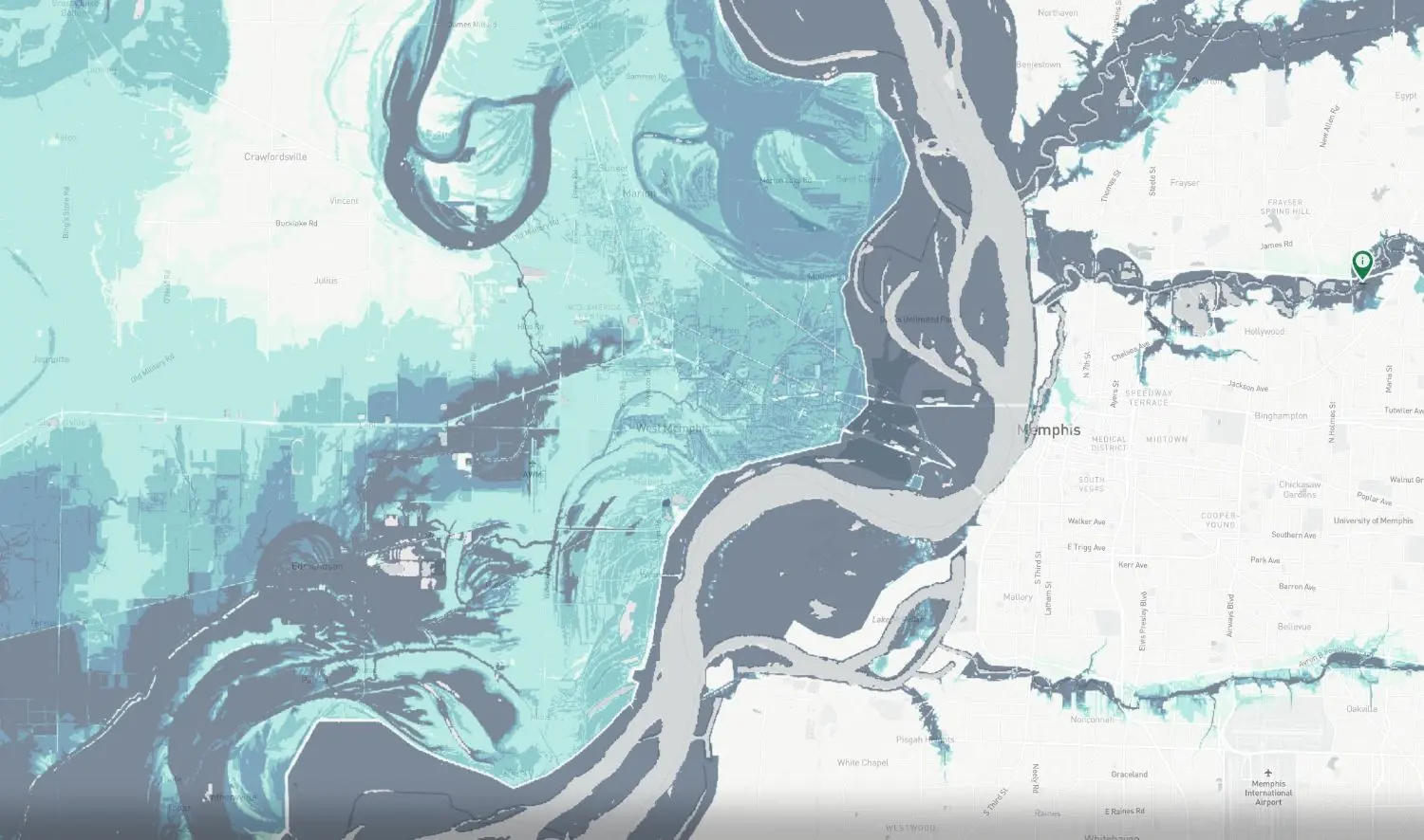 Fathom fluvial flood map.