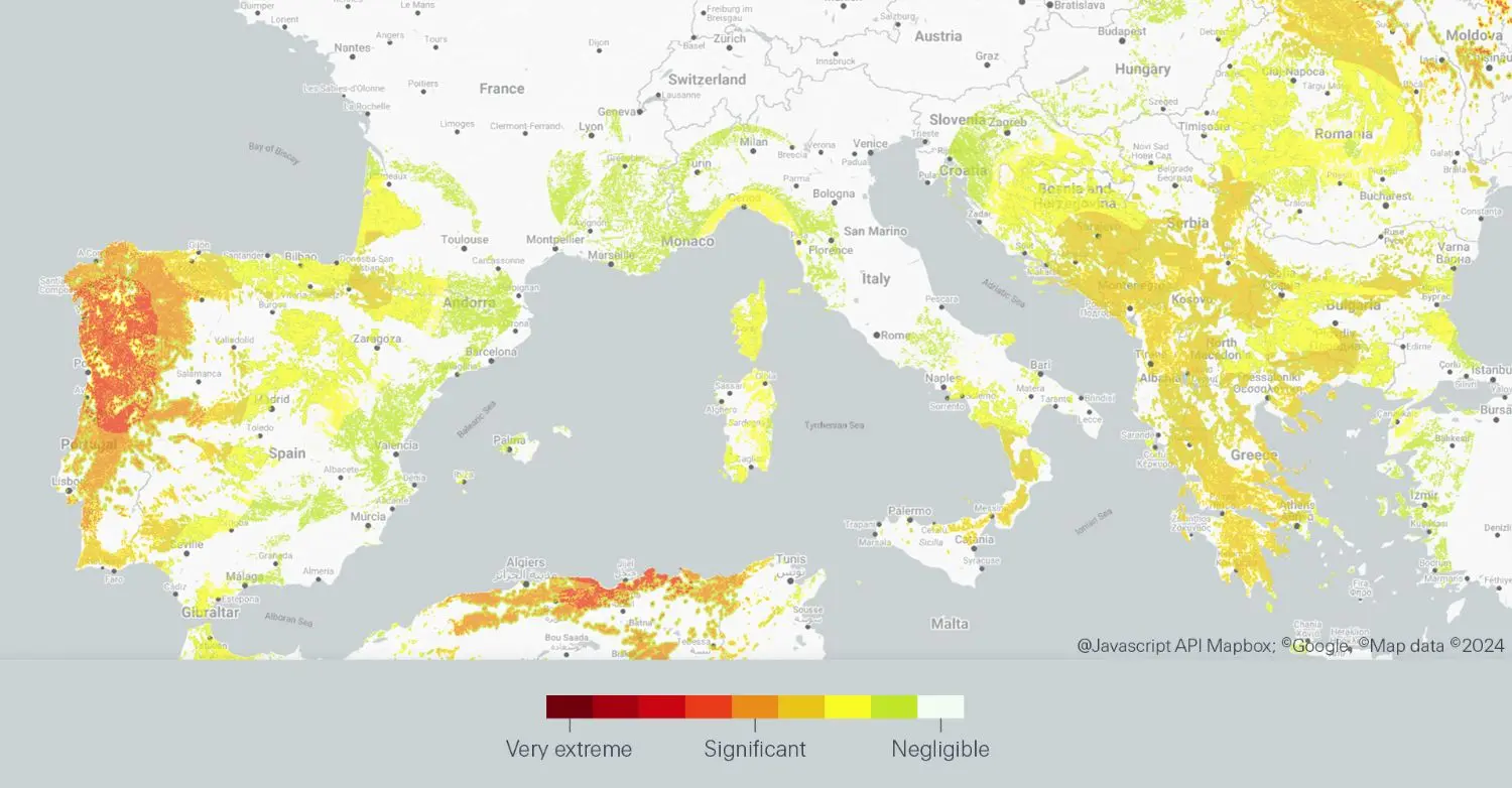 Hazard Map with Wildfire Layer available in CatNet®