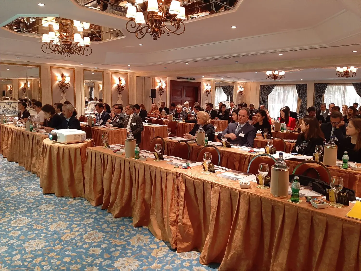 audience is listening to the presentation