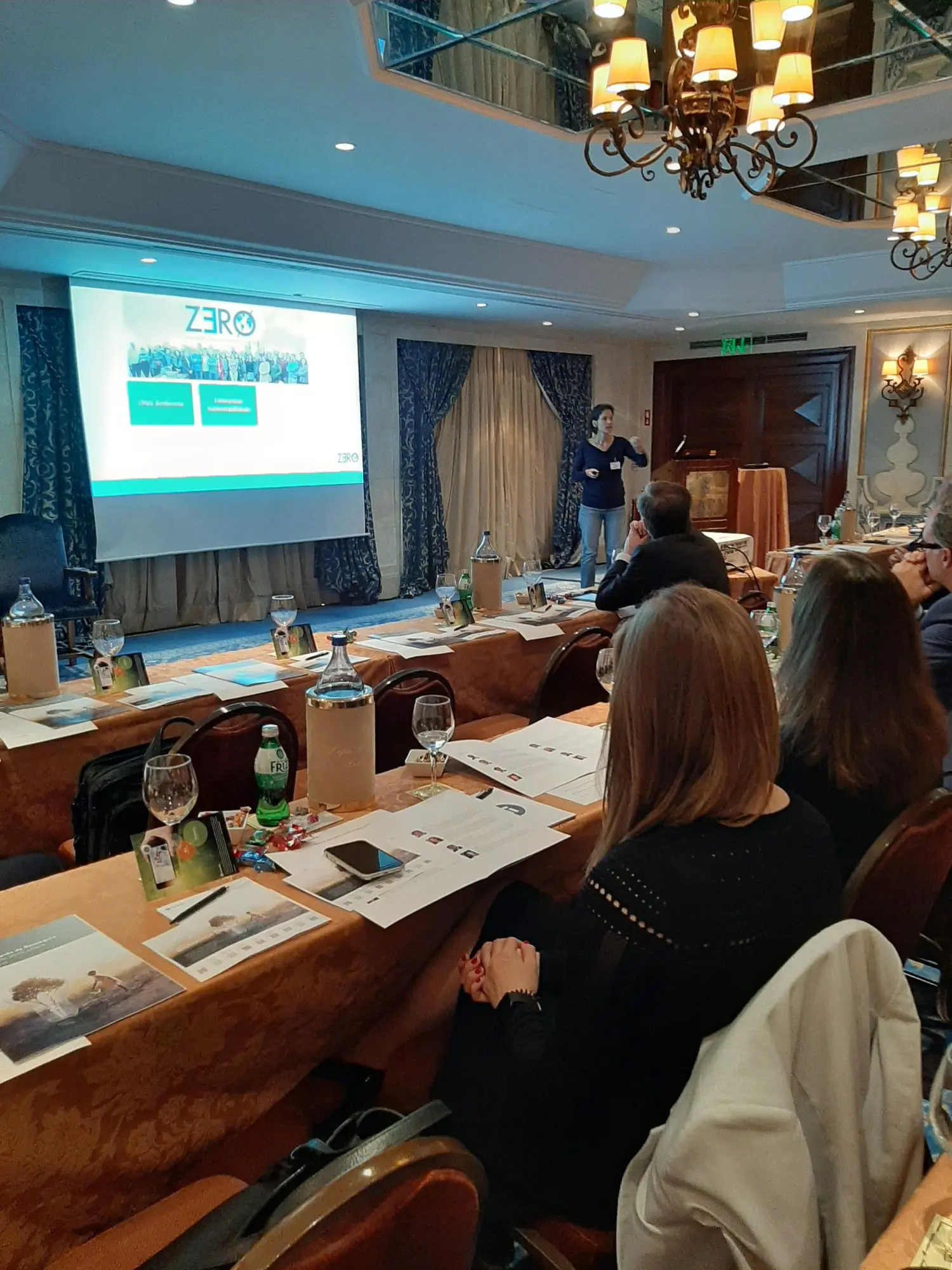 presenting in front of the audience