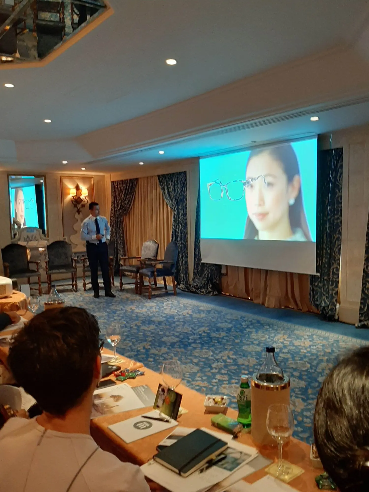 presenter showing the presentation to the audience
