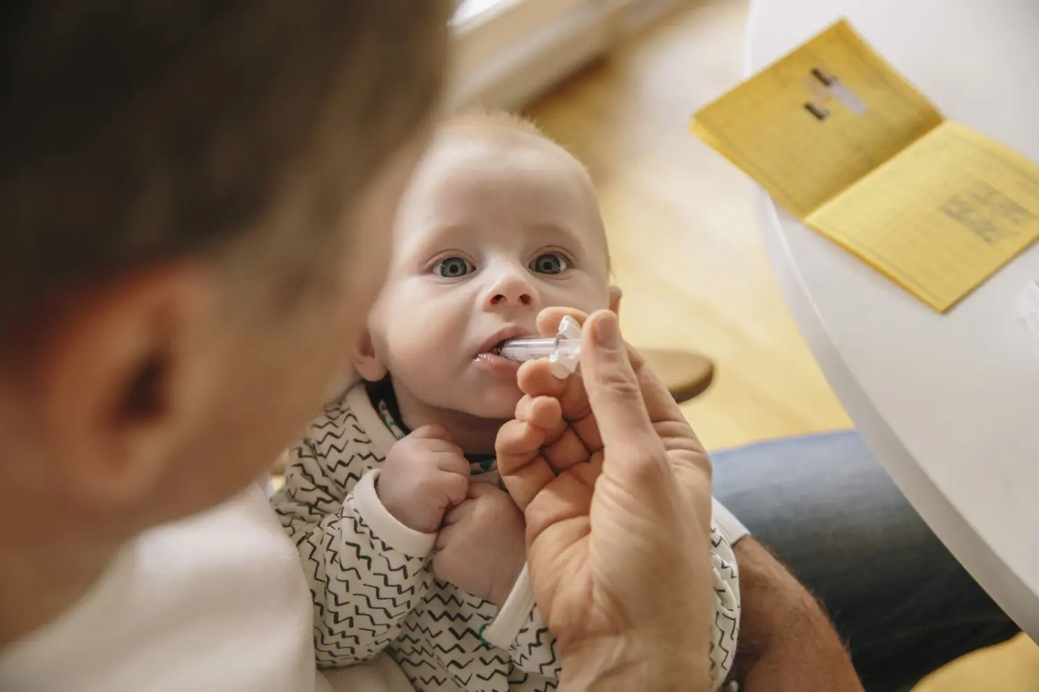 Baby being vaccinated