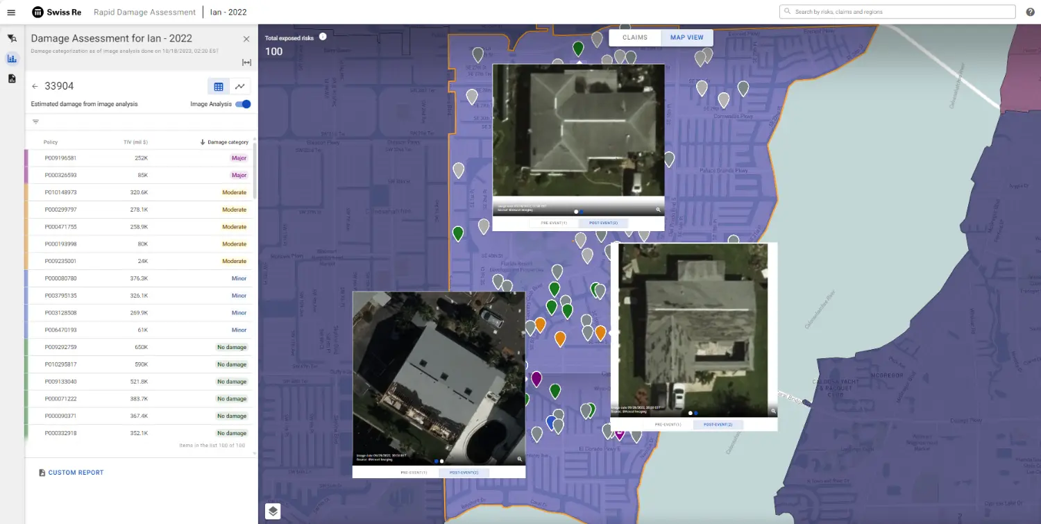 Rapid Damage Assessment: Claim management product preview from the tool