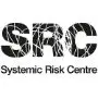 The image shows the logo for the Systemic Risk Centre, abbreviated as SRC, with abstract connections depicted over the letters.