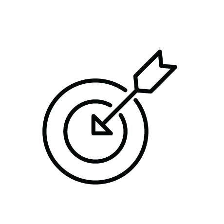 black icon: target with an arrow
