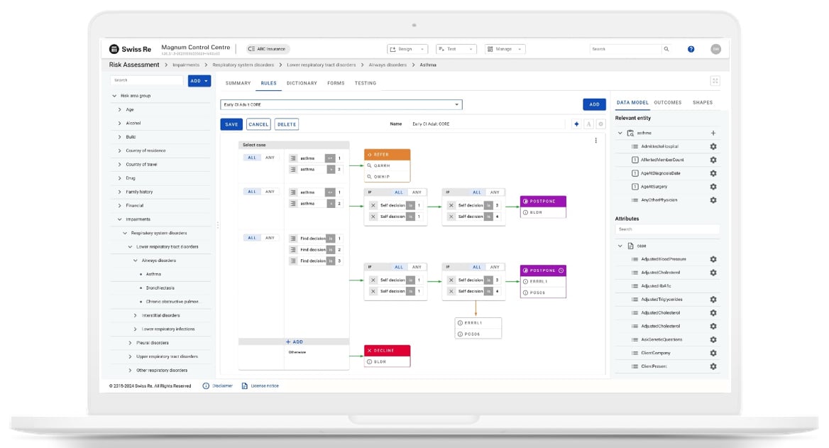 Assessment engine screen shot