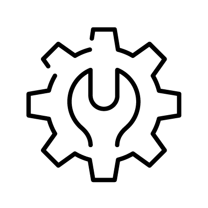 black icon: settings