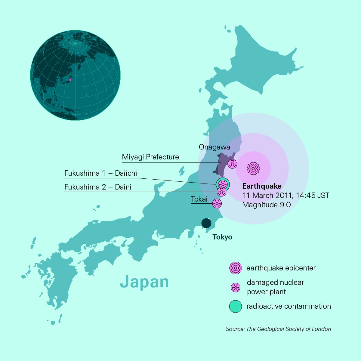 Japan Tohoku Earthquake 2011 map